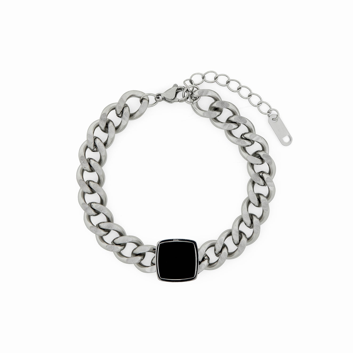 Pulseira Grossa com Pedra de Onix