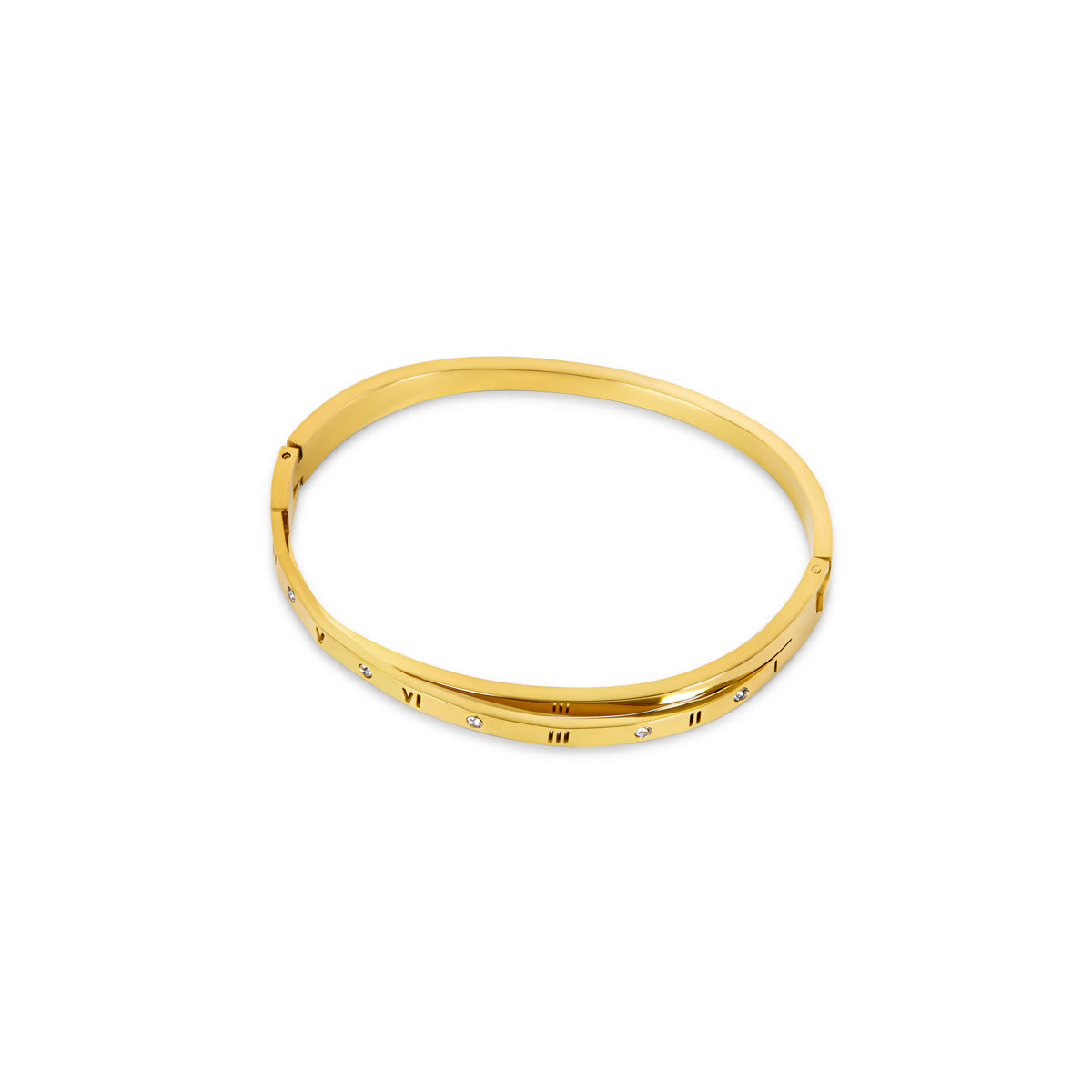 Pulseira  Roman Entrelaçado Banhado a Ouro 18k