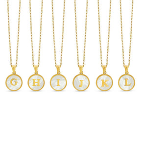 Colar de Inicial de Mármore Banhado Ouro 18K