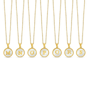 Colar de Inicial de Mármore Banhado Ouro 18K