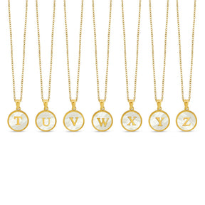 Colar de Inicial de Mármore Banhado Ouro 18K