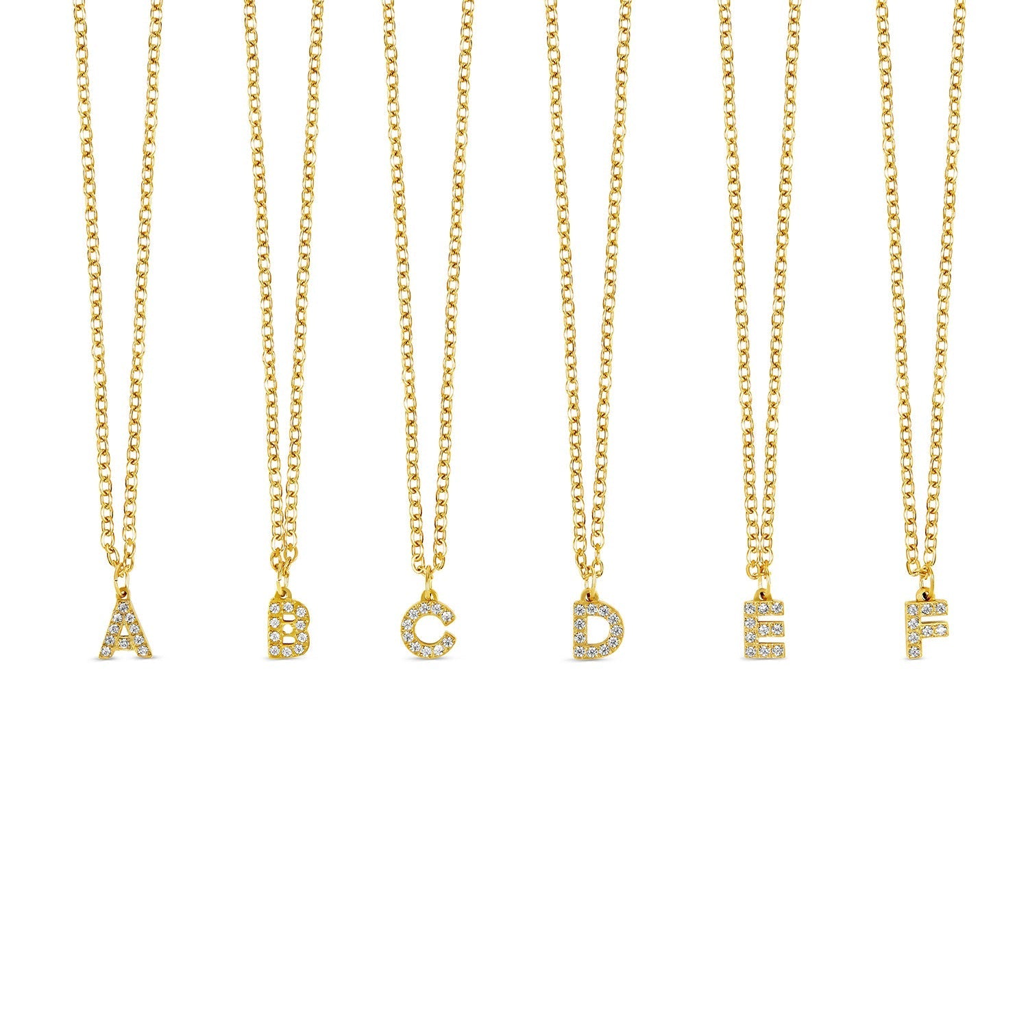 Colar de Inicial de Banhado a Ouro 18K