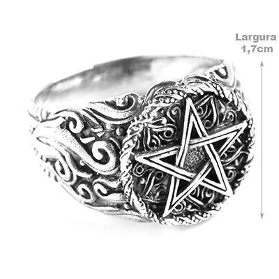 Anel de Prata Pentagrama - 48247