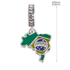Berloque de Prata Mapa do Brasil - 66238