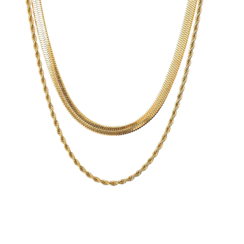 Colar Duplo Lunelle Banhado Ouro 18K