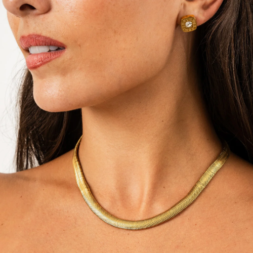 Colar Malha Grossa Banhado a Ouro 18k