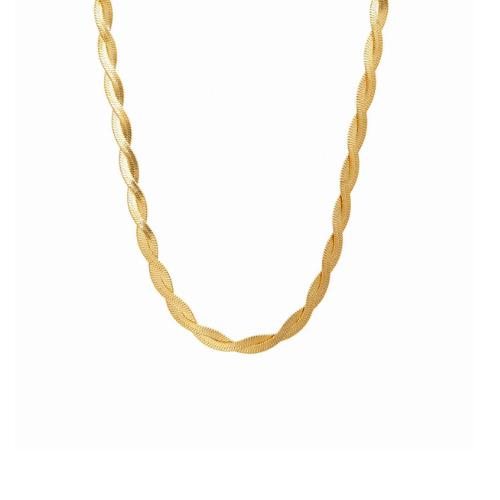 Colar Trançado 2 Camadas Banhado a Ouro 18k