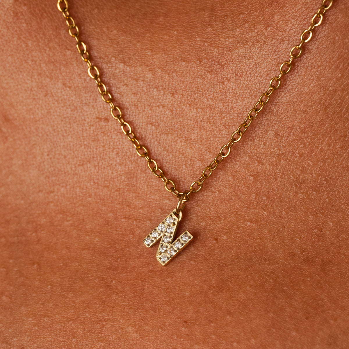 Colar de Inicial de Banhado a Ouro 18K