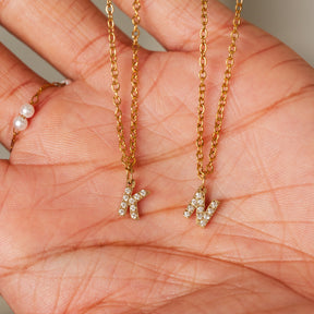 Colar de Inicial de Banhado a Ouro 18K