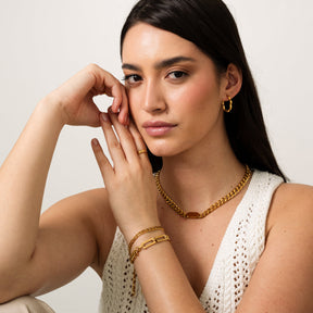 Pulseira em Elos Banhado a Ouro 18k