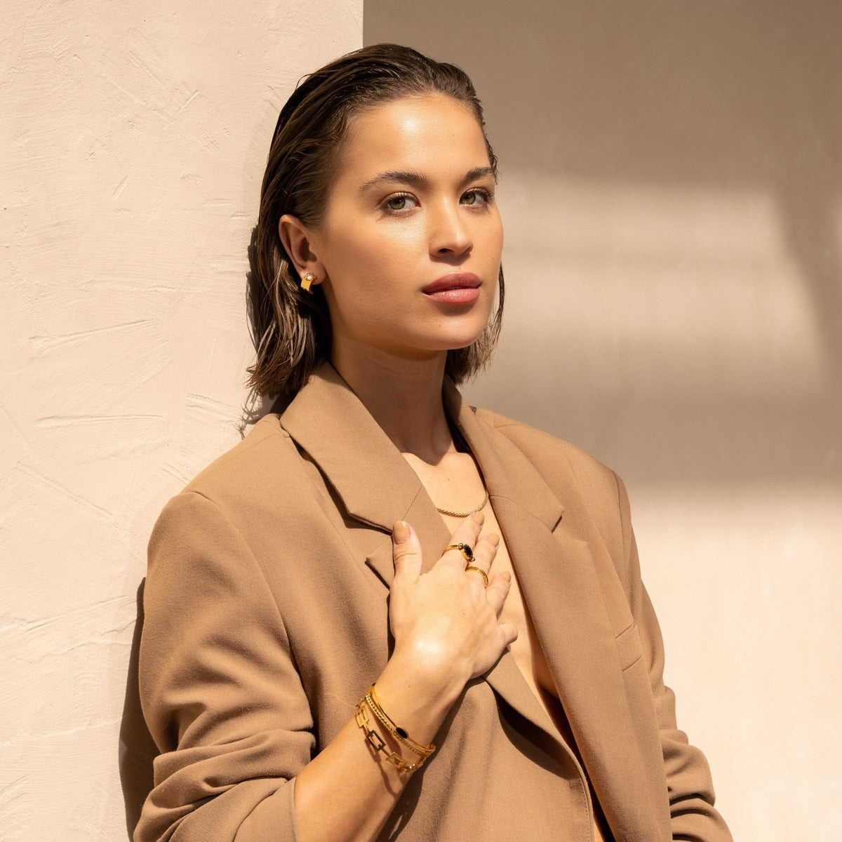 Pulseira Geométrica Banhado a Ouro 18k