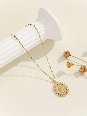 Colares com Pingente Virgem Maria Banhado a Ouro 18K