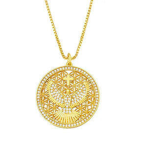 Colar Pingente Espirito Santo com Zircônia