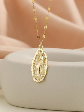 Colares com Pingente Virgem Maria Banhado a Ouro 18K