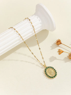 Colares com Pingente Virgem Maria Banhado a Ouro 18K