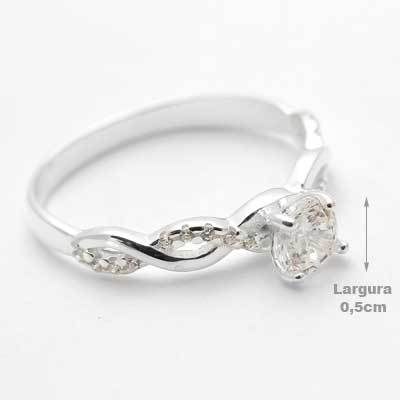 Anel de Prata Zircônia - 37515