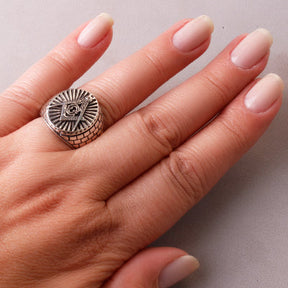 Anel de Prata Maçom - 48429