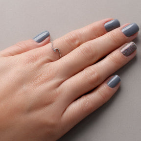 Anel de Prata Onda - 49636