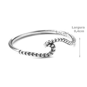 Anel de Prata Onda - 49636