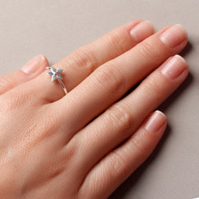 Anel de Prata Flor - 48786