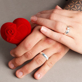 Kit Só Prata aliança de namoro + Anel confeccionados em prata fina de lei 925 - 54764